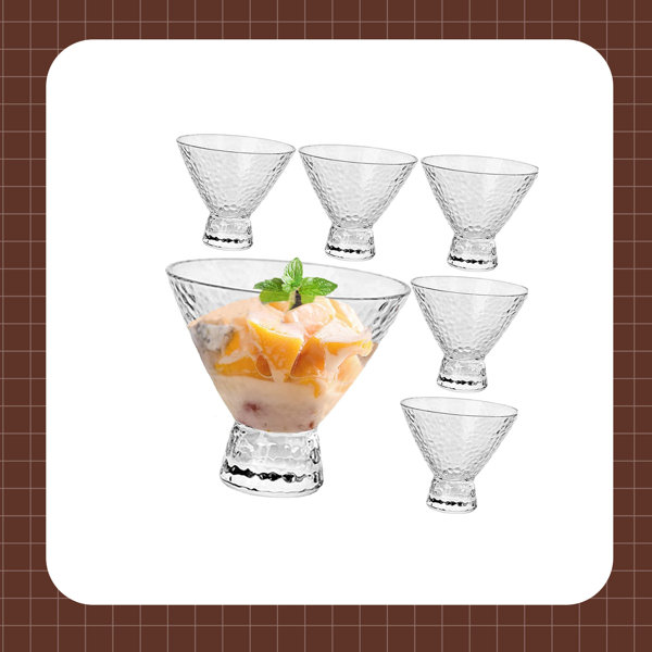 Eternal Night Stemless Martini Glasses, 8 Oz Heavy Base Martini Glasses